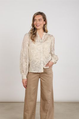 Nukus Antonella Blouse Embroidery, Sand Nukus Antonella Blouse Embroidery, Sand