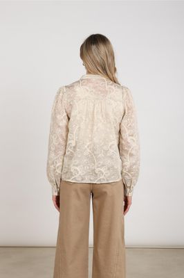 Nukus Antonella Blouse Embroidery, Sand