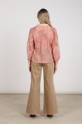 Nukus Antonella Blouse Paillet Flower, Rose