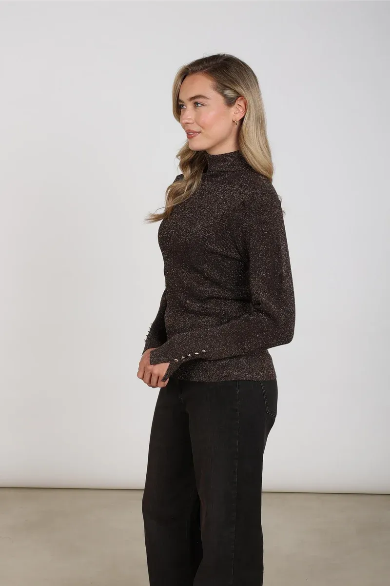 Nukus Sylvia Pullover Lurex, Chocolate