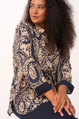 Plus Basics Blouse Midi LS, Terrazzo