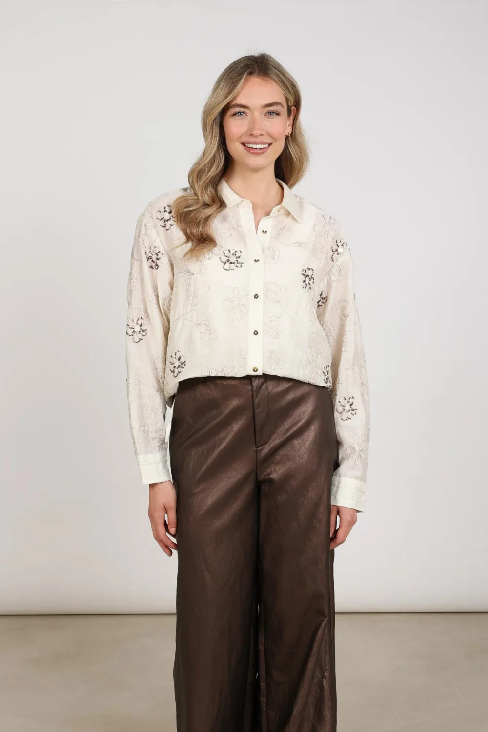 Nukus Aaliya Blouse Embroidery, Off White Nukus Aaliya Blouse Embroidery, Off White