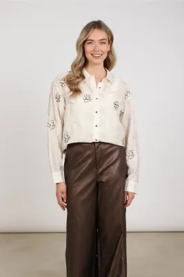 Nukus Aaliya Blouse Embroidery, Off White Nukus Aaliya Blouse Embroidery, Off White