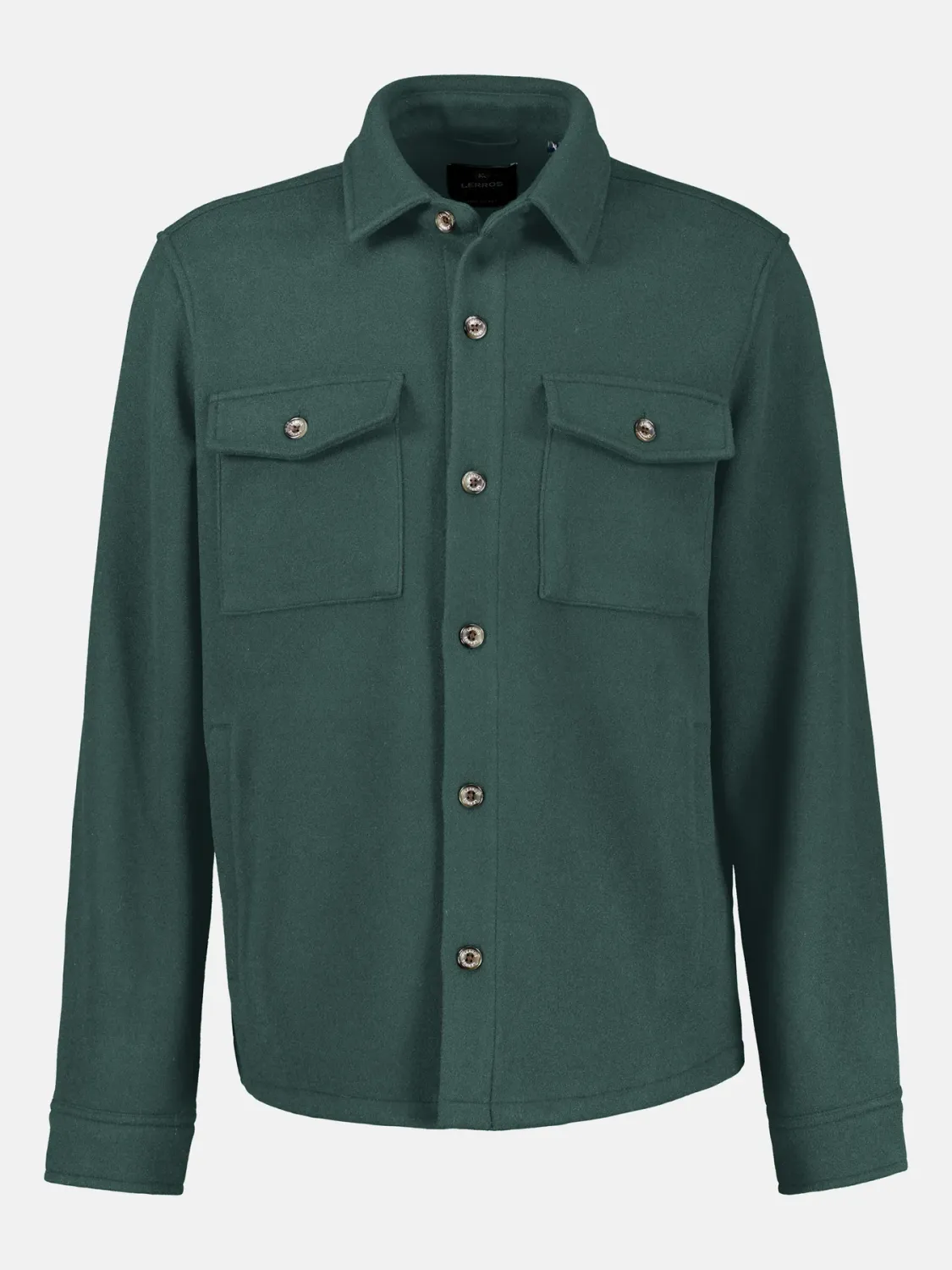Lerros vest met wollook, cedar green