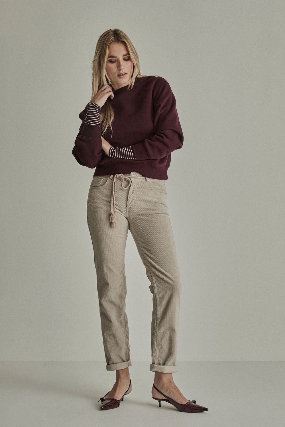 Para Mi Bobby - Vintage Corduroy, Ivory Grey