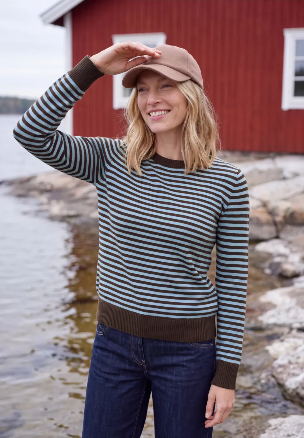 Cecil TOS Cosy striped sweater, cosmopolitan blue melange Cecil TOS Cosy striped sweater, cosmopolitan blue melange