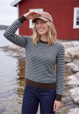 Cecil TOS Cosy striped sweater, cosmopolitan blue melange