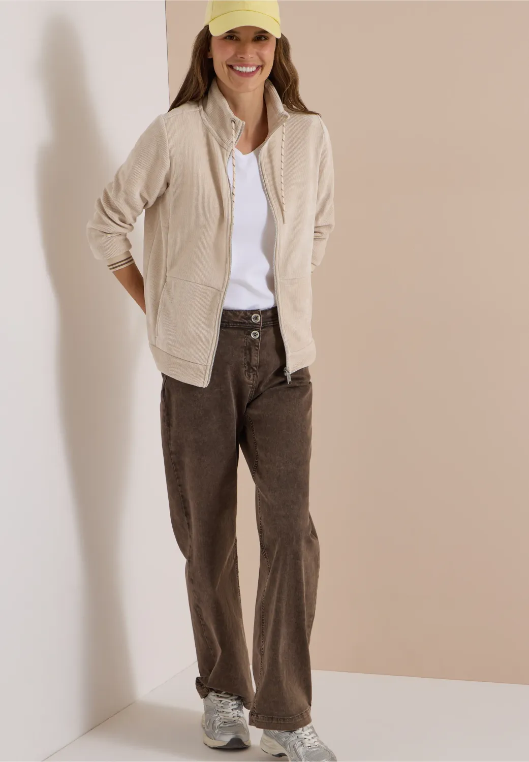 Cecil Soft Cord T-Shirt Jacket, pearl beige Cecil Soft Cord T-Shirt Jacket, pearl beige