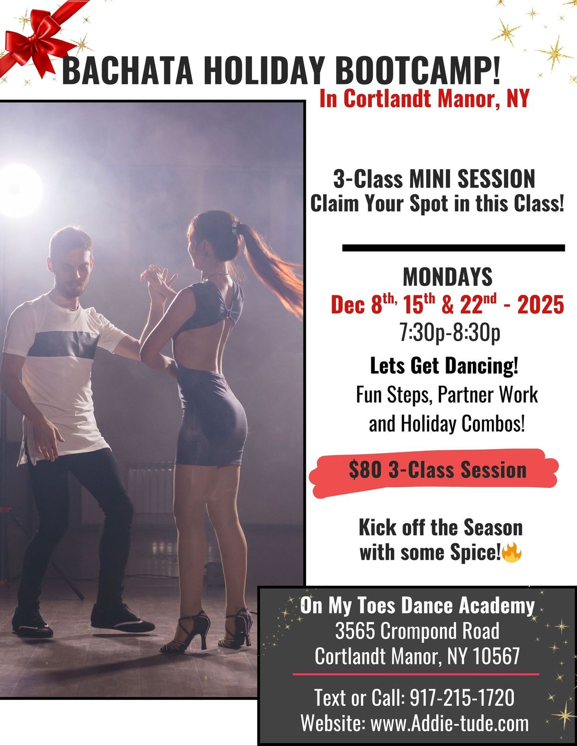 Bachata 3-Class Holiday Session in Cortlandt!