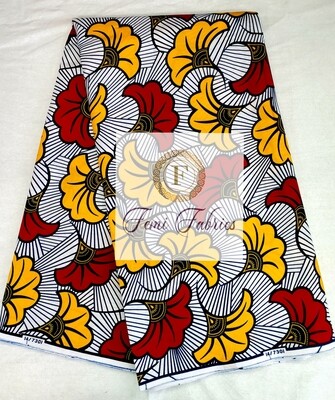 Red & Yellow Fleur de Marige/Ankara/African Fabric