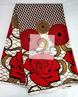 Red Rosey Ripples/Ankara/African Fabric