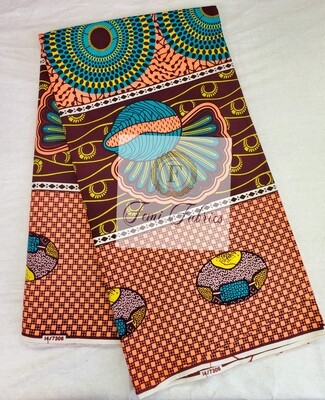 Peach Patchwork Ankara/African Fabric