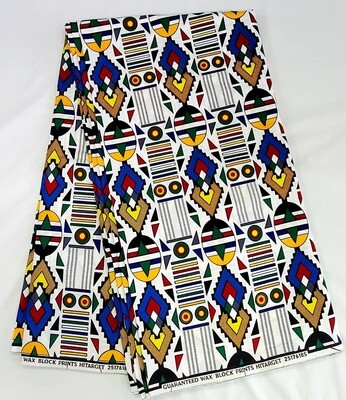 Kente White/Ankara/African Fabric
