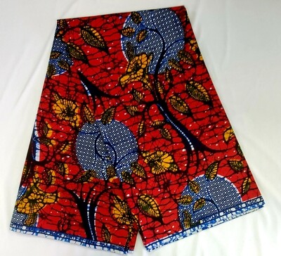 Red Cottonballs/Ankara/African Fabric