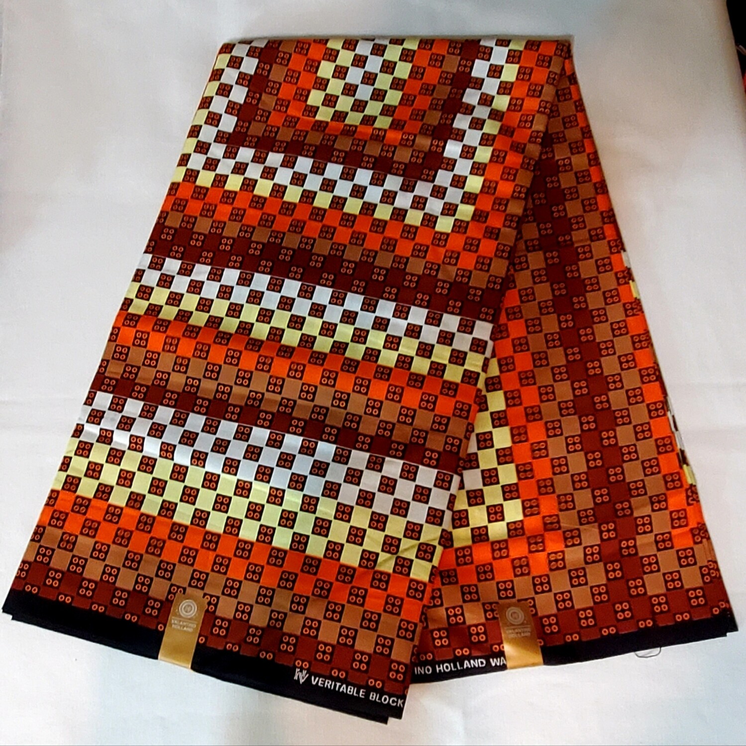 Burnt Orange Maze Ankara/African Print Fabric