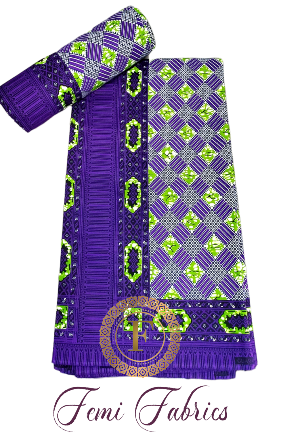 Purple Border Quilt/African Print/Ankara