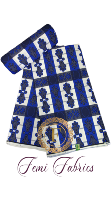 Blue Tassles Ankara/African Fabric