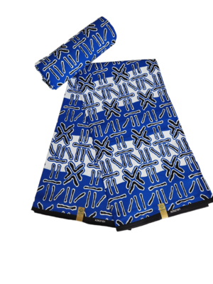 Blue White Semikaka/Ankara/African Fabric