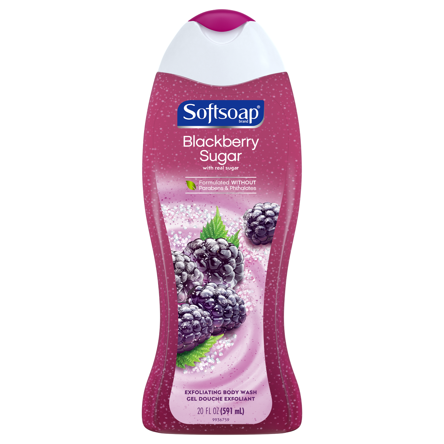 Softsoap Exfoliating Body Wash, Blackberry Sugar Scrub, 20 Ounce