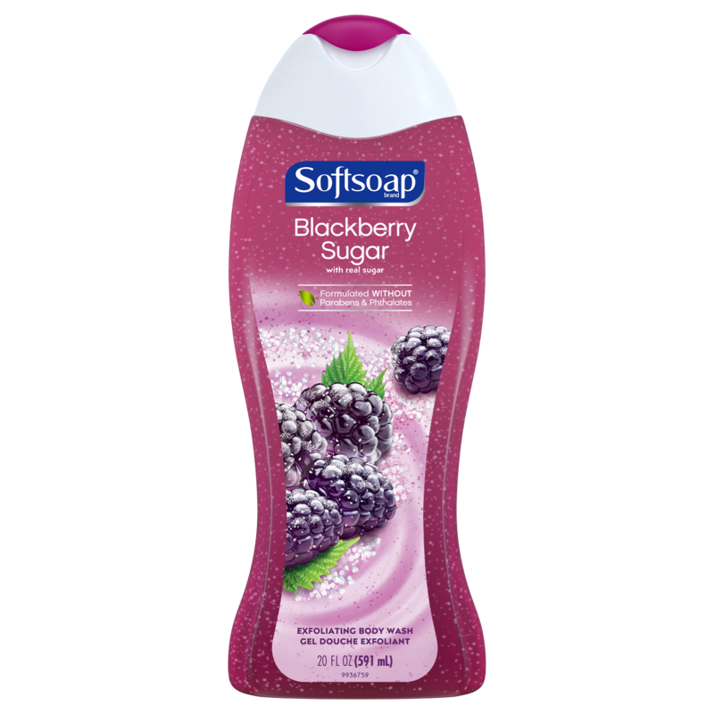 Softsoap Exfoliating Body Wash, Blackberry Sugar Scrub, 20 Ounce