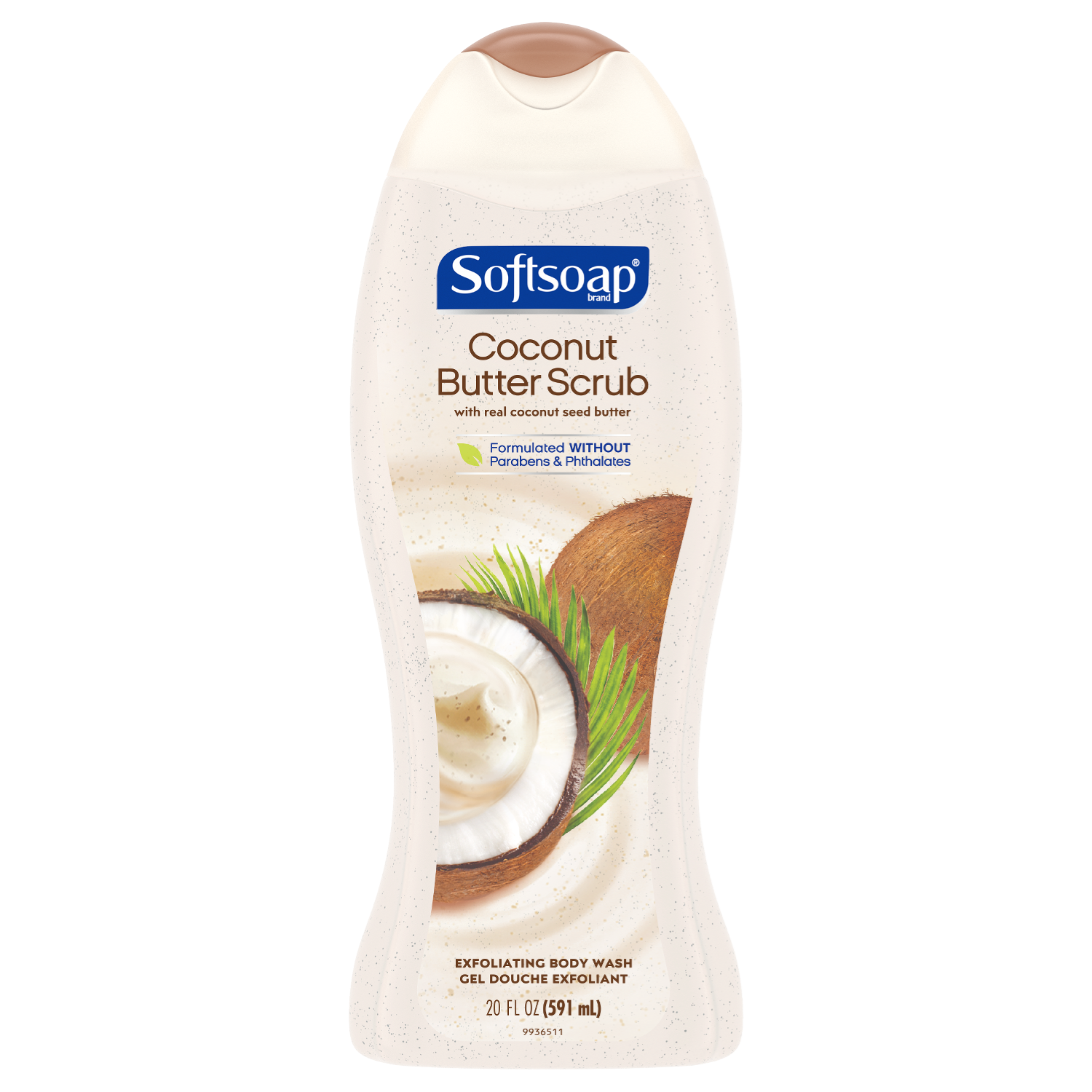 Softsoap Exfoliating Body Wash Scrub, Coconut Butter, 20 fl oz