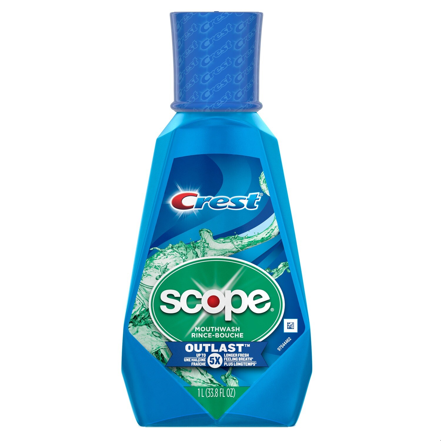 Crest Scope Outlast Mouthwash, Long Lasting Freshmint, 1 L