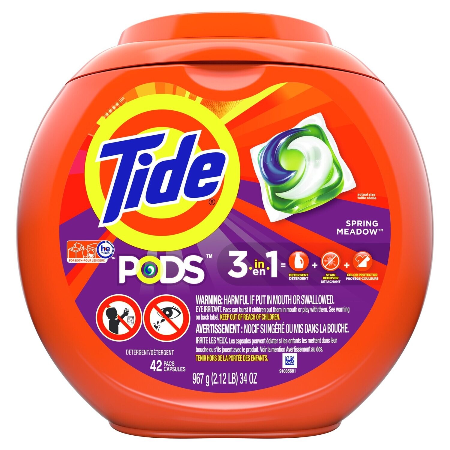 Tide Pods Spring Meadow Laundry Detergent Pacs, 57ct