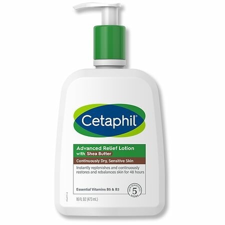 Body Lotion by CETAPHIL, Advanced Relief Lotion with Shea Butter for Dry, Sensitive Skin, 16 oz, Fragrance Free, Hypoallergenic, Non-Comedogenic