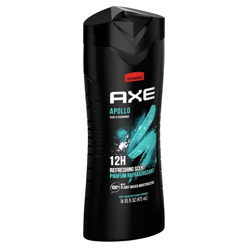 AXE Apollo Sage &amp; Cedarwood 12Hr with 100% Plant-Based Moisturizers Body Wash,16 FL.Oz