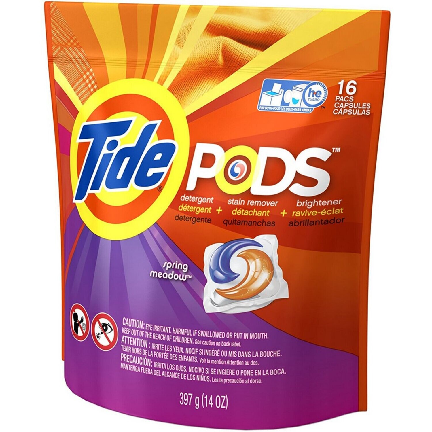 Tide Pods Cold Water Orginal 16 Pacs Capsules 3 in 1 , 14 OZ