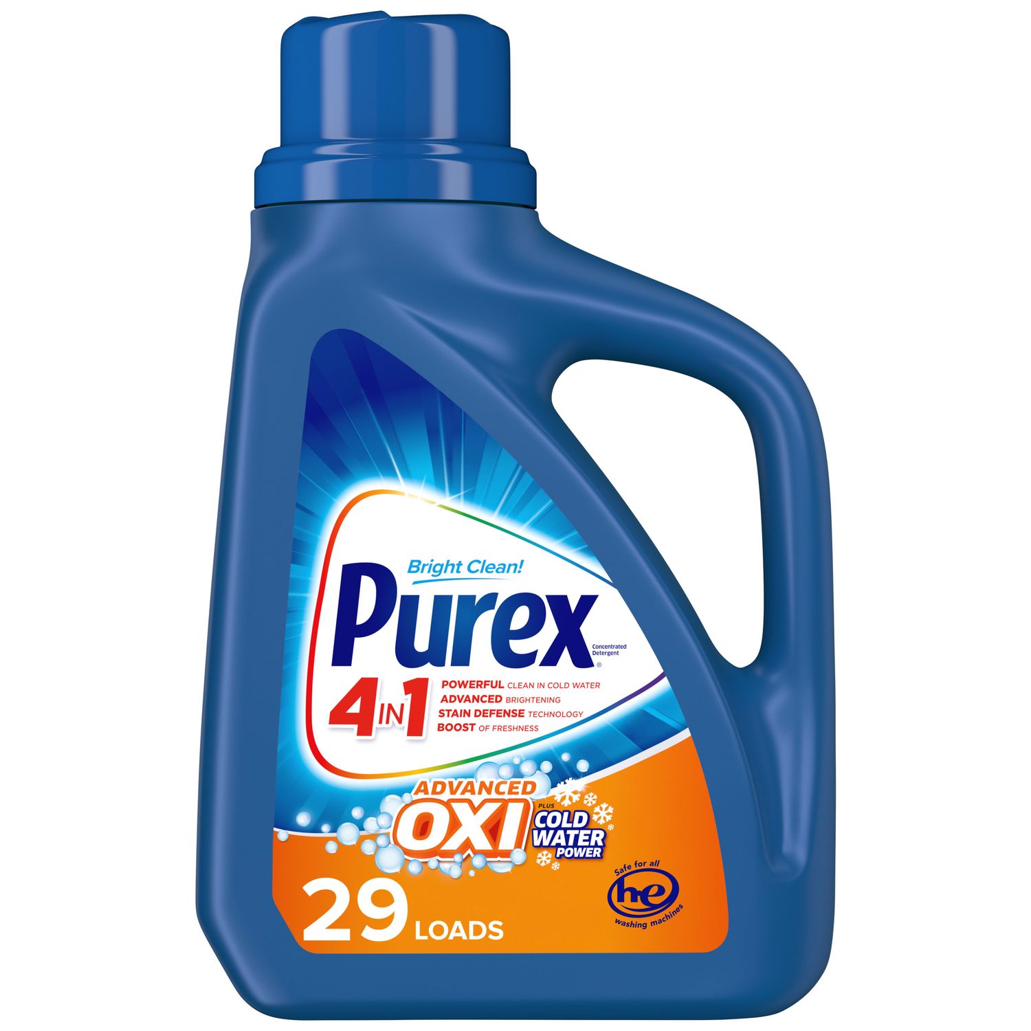 Purex Liquid Laundry Detergent Plus OXI, Stain Defense Technology, 43.5 Fluid Ounces, 29 Wash Loads