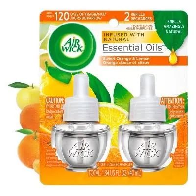 Airwick sweet orange and lemon oil refill 2pk