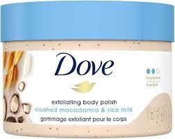 Dove body scrub crushed macadamia