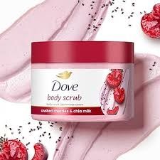 Dove scrub crushed cherries and Chia milk