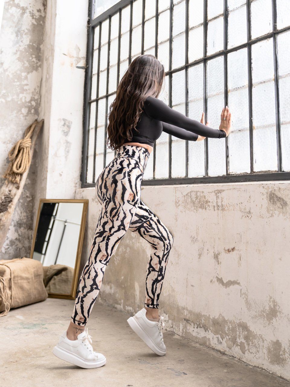 Leggings 303 Extra High Waist Beige / Black