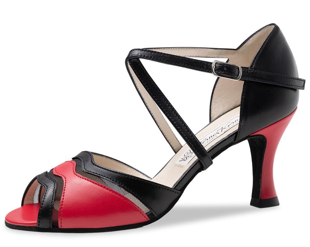 Portia 6,5 Nappa schwarz / rot