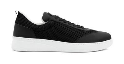 GROOVIES OPORTO Black Leather Mesh
