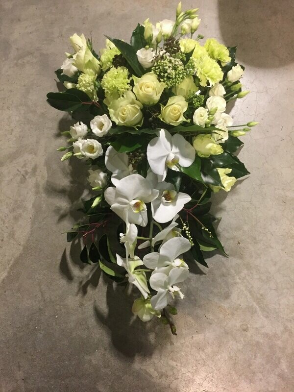 Rouwbloemstuk met orchidee