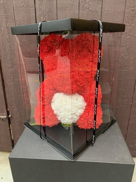 Grote rozenbeer in foam 40 cm.