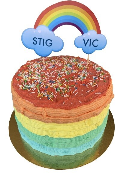 Regenboogtaart v.a. 12p.