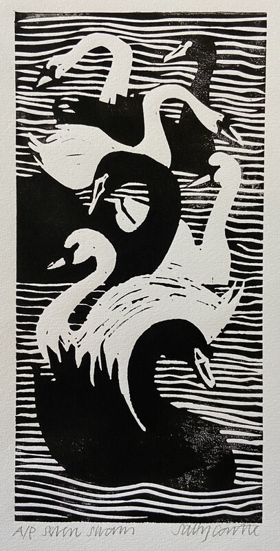 Serene Swans Swimming