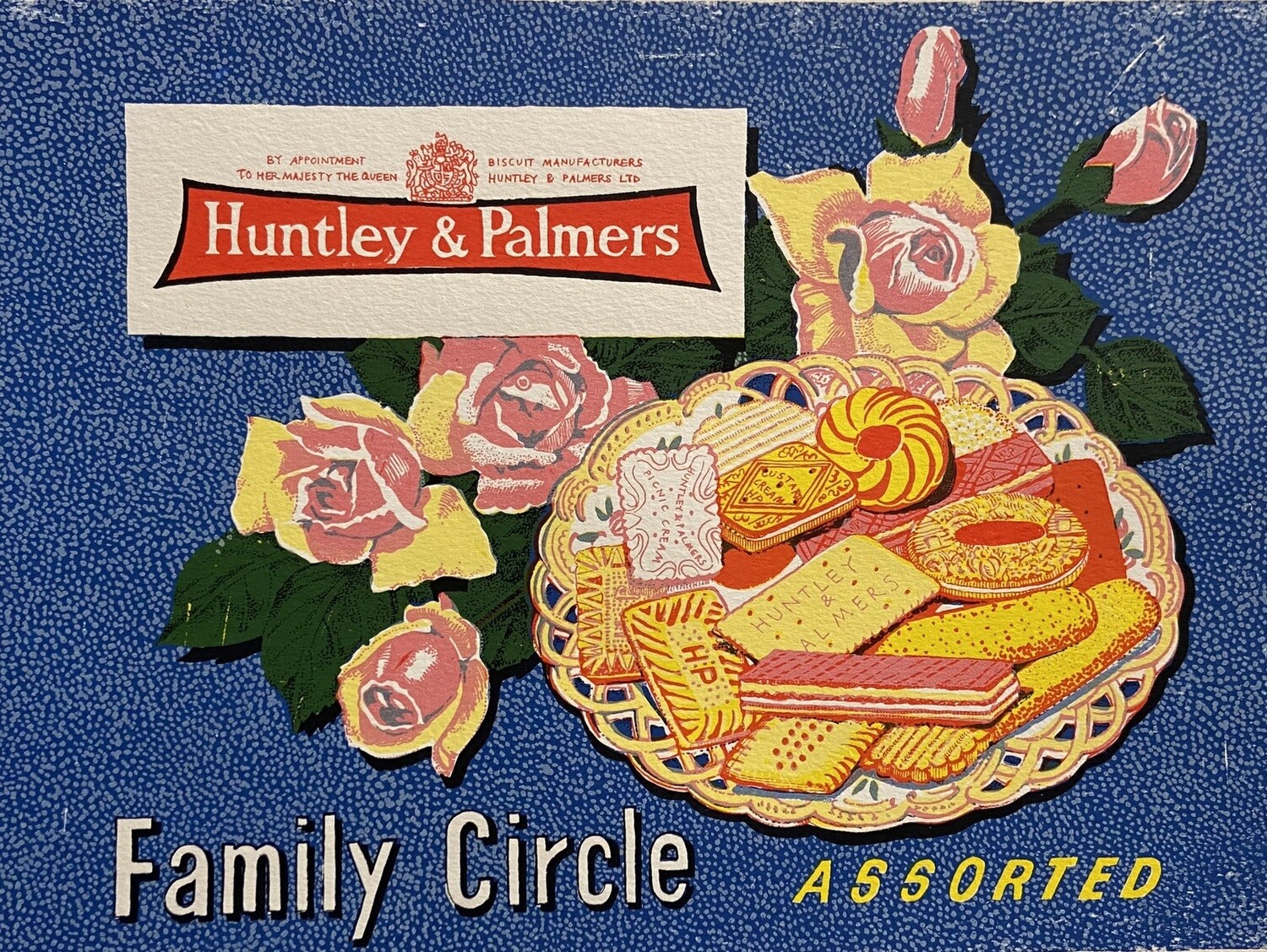 1960s Huntley & Palmers Family Circle Biscuit Tin