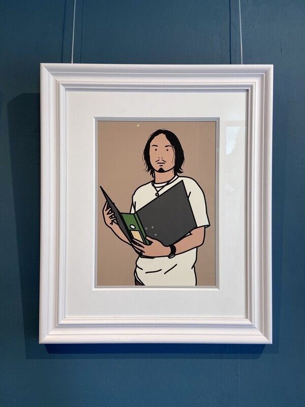 Hirofumi with File (framed)