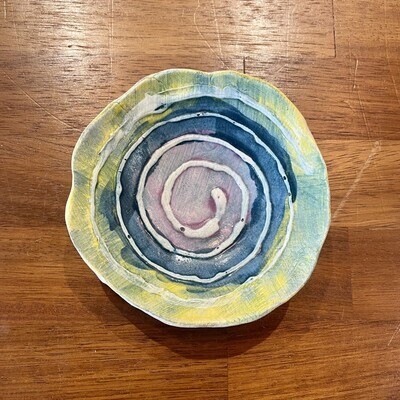 Blue/Yellow Swirl Dish 1