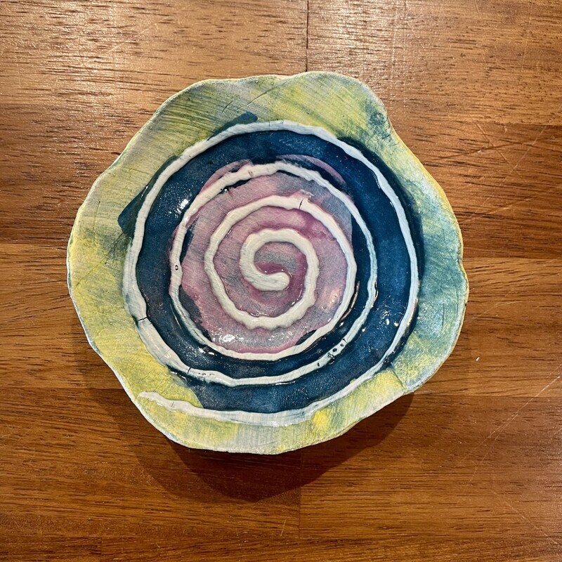 Blue/Yellow Swirl Dish 3