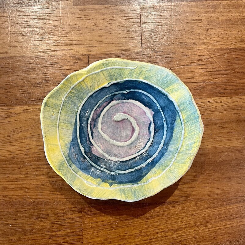 Blue/Yellow Swirl Dish 2