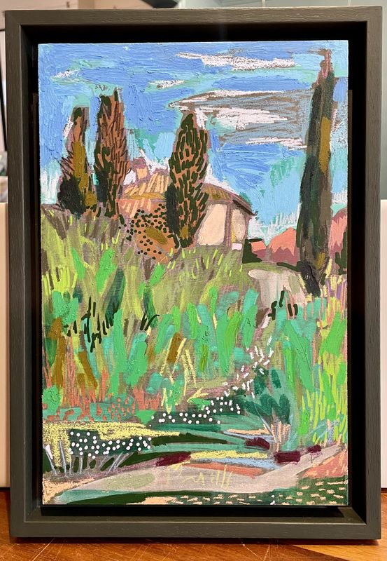 Spring Path with Flowers to the Villa (framed)