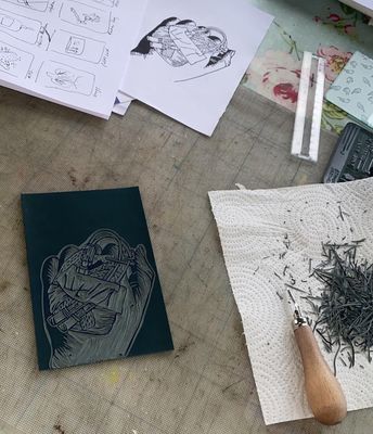 Introducing Lino Printing with Artist in Residence Imogen Moon