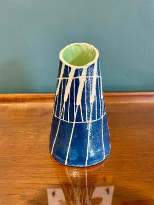 Striped Blue Vase