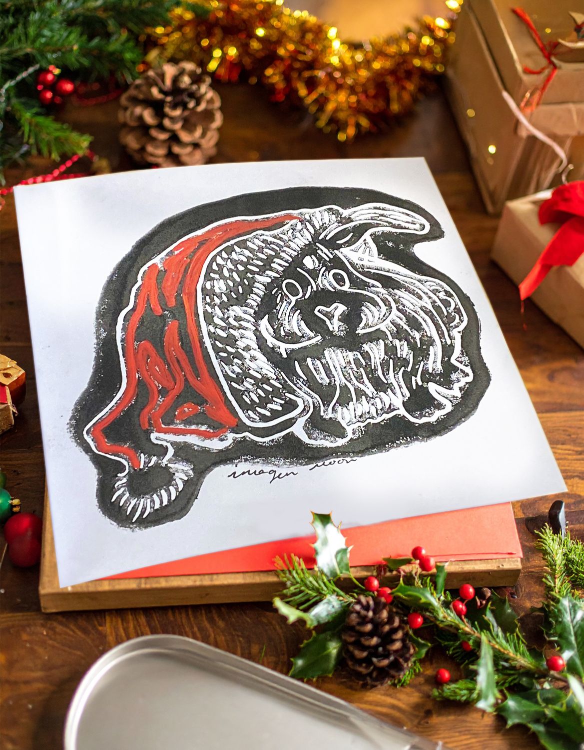 Inky Holidays: Lino Print Christmas Cards with Imogen Moon